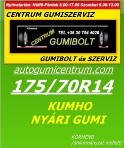 175 70R14 KUMHO nyári gumi - uj-nyari-gumi-centrum-gumiszerviz- 175 70R14 KUMHO nyári gumik