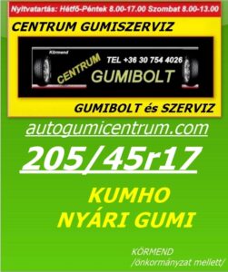 205 45r17 KUMHO PS72 nyári gumi - uj-nyari-gumi- 205 45r17 KUMHO PS72 nyári gumik