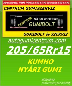 205 65Rr15 KUMHO nyári gumi - uj-nyari-gumi- 205 65Rr15 KUMHO nyári gumik