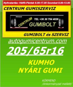 205 65r16 KUMHO nyári gumi - uj-nyari-gumi-centrum-gumiszerviz- 205 65r16 KUMHO nyári gumik