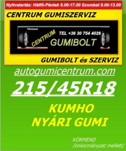 215/45R18 Kumho Ecsta Sport PS72