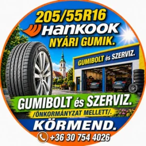 205-55R16-HANKOOK-NYARI-GUMIK.-GUMIBOLT-es-SZERVIZ.-ONKORMANYZAT-MELLETT.-KORMEND