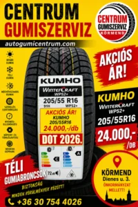 205 55r16 kumho új téli gumi - DOT 2026.
