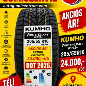205 55r16 kumho új téli gumi - DOT 2026.