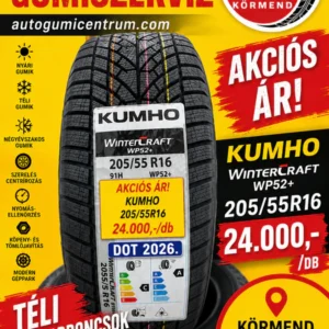 205 55r16 kumho új téli gumi - autogumicentrum körmend -