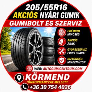 205 55R16 AKCIÓS NYÁRI GUMIK. gumibolt és szerviz. web autogumicentrum.com. körmend. önkormányzat mellett.