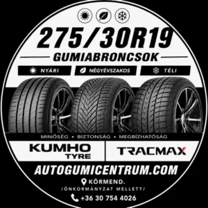 275 30R19 gumiabroncsok. körmend-négyévszakos-nyári-téli gumik