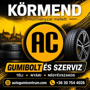 Autogumicentrum gumibolt és gumiszerviz Körmenden, az Önkormányzat mellett.